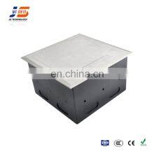 Silver Ac Brushed Golden Metal Power Multi Insert Network Floor Box thumbnail-4