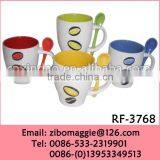 Good Quality Cheap Price China Made Promotional Ceramic Coffee Mug With Spoon thumbnail-2