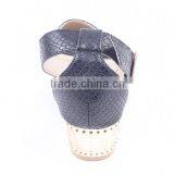 Happy Feet Snake Print Upper and Front Toe Fancy Low Heel Ladies Sandals With Buckle thumbnail-5
