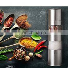 Stainless Steel With Adjustable Ceramic Grinding Mechanism Clear Acrylic Body Salt And Pepper Grinder thumbnail-2