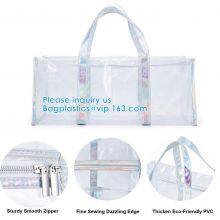 PVC Travel Makeup Toiletry Storage Bag, Large Capacity Tote Bag, Cosmetic Clothes Organizer Bag thumbnail-3