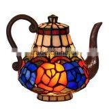 Tiffany Accent Teapot Lamp Mini Night Light Flora Lamp Decorative Lamp thumbnail-1