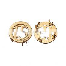 Oil Covered Protection OEM Gold Custom Logo Emboss Metal Tags Label for Bag