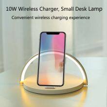 Amazon Hot Sale 10W Fast Wood Multi Table Qi Led Light Lamp Mobile Holder Wireless Phone Chargers thumbnail-4