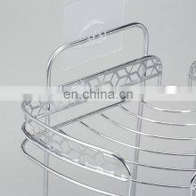 Hot Sales Adhesive Corner Shower Caddy Two Tier Iron Wire Rack in Bathroom thumbnail-5