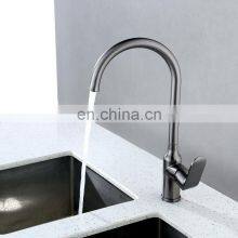 Hot and Cold Kitchen Faucet Mixer Gun Metal Stainless Steel Single Handle Kitchen Faucet thumbnail-2