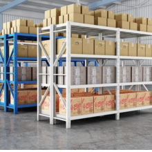 Industrial 4 Layers Metal Warehouse Storage Steel Long Span Rack with Medium Beam Duty Shelf