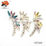 Hot New Fashion Crystal Leaf Flower Ear Cuff Earring Clip On for Left Ear thumbnail-2