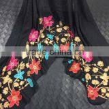 New Style Viscose Colorful Flower Fashion Woman Shawl Embroidery Designs thumbnail-2