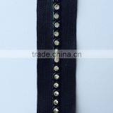 5# Luxury Shiny Bling Decorative Trims Diamond Black Rhinestone Zipper thumbnail-2