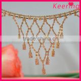 new arrival gold plated metal and clear rhinestone crystal collection jewelry chain trim wholesale WRC-206