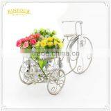 Metal White Round Holder Gardening Flower Pot thumbnail-4