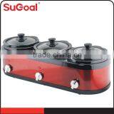 Electric Panel SS Body 3 in Line Industrial Slow Cooker thumbnail-2
