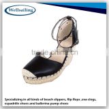 China businesses Wholesale model canvas/pu sandals shoes,canvas espadrilles wedge shoes