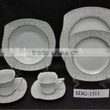 30pcs S Shape Porcelain Tableware, Porcelain Dinnerware--dinner Set With Silver Decal SDG 1511
