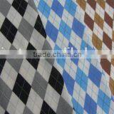 Mickey Mouse Knit Coffee Diamond Checks on White Polyester Milk Fiber Spandex Print Italy Fabric thumbnail-6