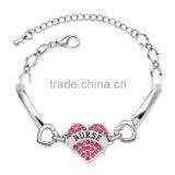 New NURSE Letter Jewelry Mom Sister Daughter Bracelet NURSE Heart Shape Beads Crystal Rhinestone For Women Gifts thumbnail-4
