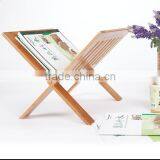 2015 X-shape Folding Nature Bamboo Magazine Display Racks Wholesale thumbnail-2