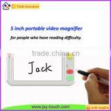 5 inch Screen Low Vision Digital Magnifier, Newspaper Digital Video Magnifier, Rechargable