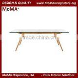 MA-SD75 Glass Top Wooden Dining Table thumbnail-1