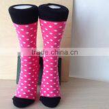 Stock Hot Sale Lovely Girls Hosiery Colorful Pink White Dots Crew Winter Sock thumbnail-2