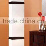 1026-5 Glass Reflector Bowl Deep Coffee Wood Accents White Linen Shades Bold Lighting Style Floor Lamp thumbnail-5