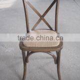 wooden rattan seat cross back chair for event