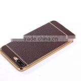 Wholesale New Electroplate Tpu Case for Iphone 7 With Litchi Leather Back Cover , for Iphone 7 Luxury Leather Texture Tpu Case thumbnail-3
