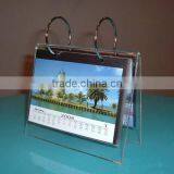 Clear Acrylic Desk Calendar Display Stand With a Pen Box, Transparent Plexiglass Calendar Holder With 4x6inch thumbnail-2