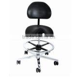 Triumph Boss Caressoft Plus Drafting Stool With Back Cushion / Chrome-finished Adjustable Stool Upholstered thumbnail-3