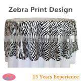 Customized Zebra Table Overlay Printing Taffeta Overlay