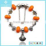 Famous New Design 925 Silver Ceramics Bead and Brass Chain Cat Alloy Bracelet thumbnail-4