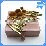 Top Quality Gift Box 10pcs Custom Makeup Brush Private Label BB Cream Toothbrush Make up Brushes Rainbow Oval Makeup Brush Set thumbnail-4
