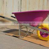 Commercial Pink Poly Tray Wheelbarrow With Single Wheel thumbnail-1