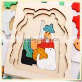 Wooden Toy Colorful Jigsaw Puzzles Multi Layer Story Puzzles Educational Puzzle for Preschool Children thumbnail-4