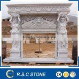 Customized Size Hand Carved Marble Fireplace thumbnail-1