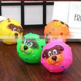 CY190 Various Colours Lovely Face Molar Dog Ball With Squeaker Sound Puppy Pet Dogs Chew Toy thumbnail-3