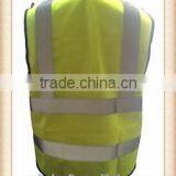 High Visibility Pocket Safety Zipper Vest With Reflective Strips Universal Size thumbnail-2