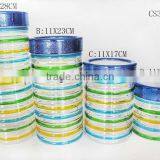 2016zibo Fashion Transparent Cylinder With Hand Painted Stripes Glass Jar thumbnail-1