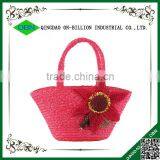 Fashion colorful handmade straw beach bag