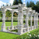 Outdoor Garden Decoration Marble Nude Woman Stone Gazebo thumbnail-5