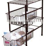 Stackable Under Sink Cabinet Sliding Basket Organizer Drawer thumbnail-1