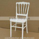 White Wooden Napoleon Banquet Chair With Cushion Pad thumbnail-4