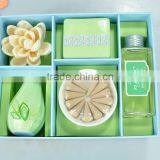 Scented Candle in Ceramic Jar/ Sola Flower Diffuser / Incense Gift Set thumbnail-1