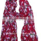 Red Chiffon Scarf With Rose