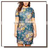 2016 Stylish T-Shirt Dresses Chic Floral Printed Textured Plus Size Women Dress thumbnail-1