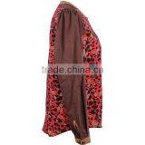 New Arrival Cotton Poplin Long Sleeve Red Leopard Printed Shirts for Ladies thumbnail-3