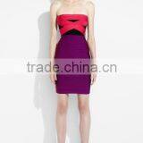 New Arrival Elastic Knitted HL Pink Purple Sleeveless Celebrity Bandage Dress Celebrity Inspired thumbnail-4