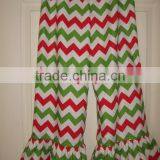 High Quality Wholesale Kids Casual Pants Lovely Chevron Ruffle Leggings Cotton Baby Girls Cotton Trousers thumbnail-2