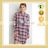 New Style Woman Plaid Shirt Slim Fit Ladies Extra Long Shirt Flannel Shirt thumbnail-1